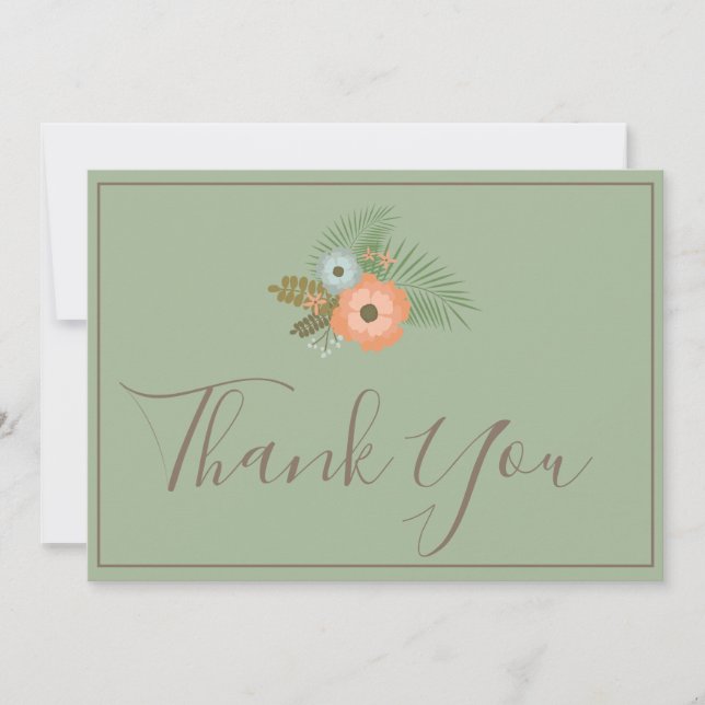 Thank You Lovely green floral Card (Front)