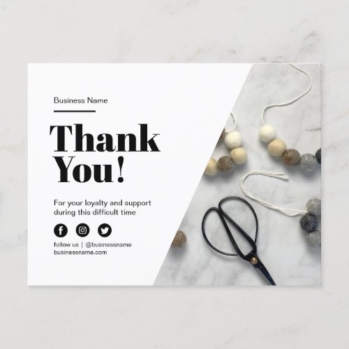 Thank You Loyalty Discount Handmade Business Announcement Postcard