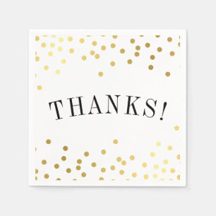 THANK YOU luxe stylish gold confetti spots thanks Napkins
