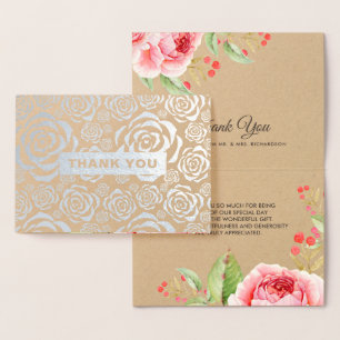 Thank You Luxury Real Foil Floral Wedding Cards