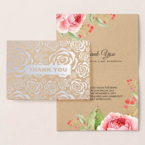 Thank You Luxury Real Foil Floral Wedding Cards