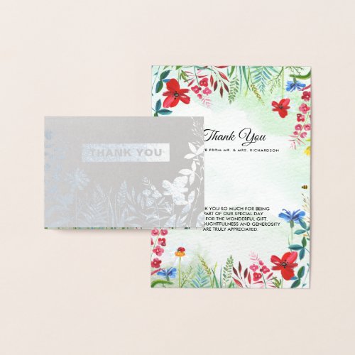 Thank You Luxury Real Foil Wedding Cards