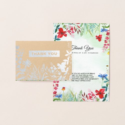 Thank You Luxury Real Foil Wedding Cards