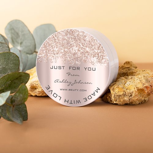 Thank You Made With Love Glitter Confetti Rose Classic Round Sticker