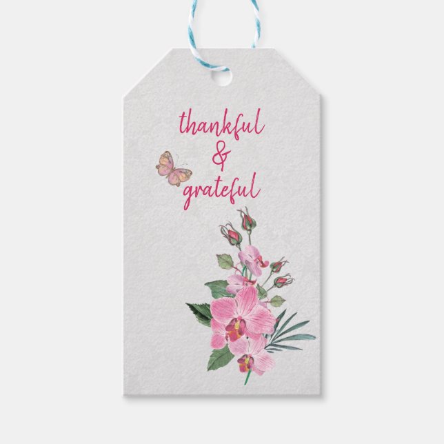 thank you magnolia bouquet gift tags (Front)
