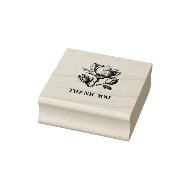 Thank You Magnolia  Rubber Stamp (Stamp)