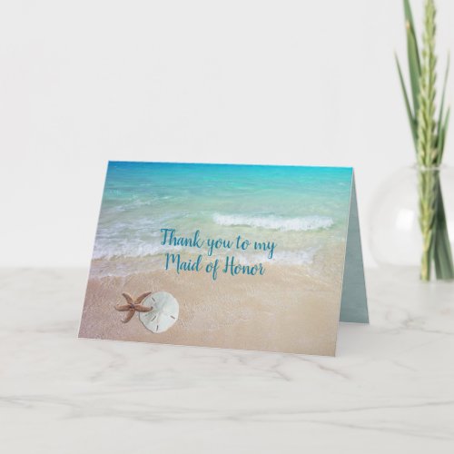 Thank You Maid of Honor Beach Shells Card