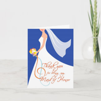 Thank you Maid of Honor - Navy Blue 2 Card