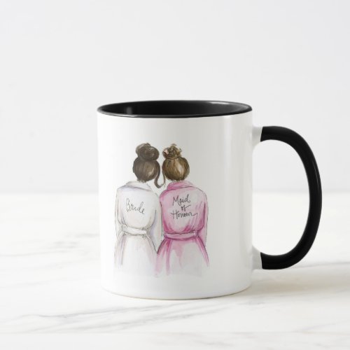 Thank You Maid of Honour Dk Br Bride Br Maid Mug