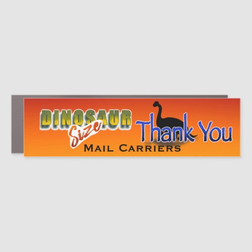 Thank You Mail Carrier Dinosaur Silhouette Car Magnet