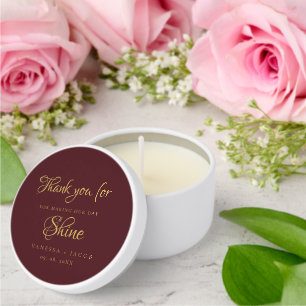 Thank You making our day shine Wedding Favor Mini Candle Favors