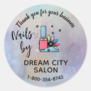 Thank You Manicure Nail Salon Small Business Classic Round Sticker