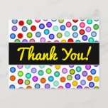 [ Thumbnail: "Thank You!" + Many Colorful Circles Postcard ]
