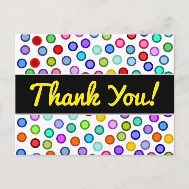 "Thank You!" + Many Colorful Circles Postcard (Front)