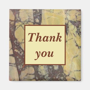 Thank You Marbled Agate Gemstone Appreciation Magnet