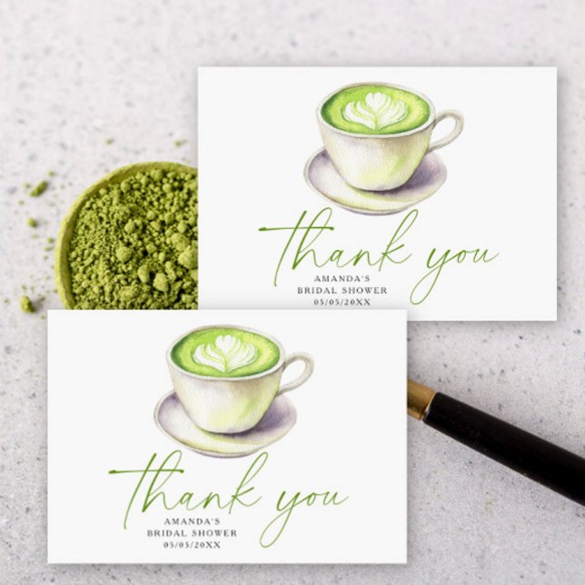  Thank you Matcha Tea Bridal shower  Card (Creator Uploaded)