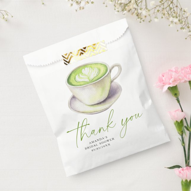  Thank you Matcha Tea Bridal shower  Favor Bag (Sealed)