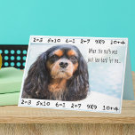 Thank You Math Teacher Card<br><div class="desc">Express your gratitude to your teacher with this adorable Cavalier King Charles Spaniel Thank You Card. Featuring a lovable pup surrounded by a border of math problems,  it's the paw-fect way to show appreciation for their guidance and support throughout the year.</div>