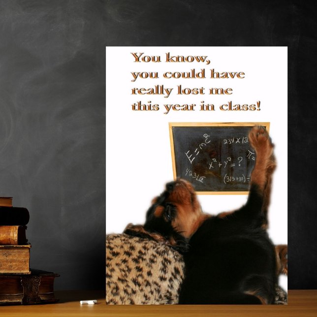 Thank You Math Teacher, Cavalier King Charles (Get that Awwwww factor with this adorable thank you teacher card!)