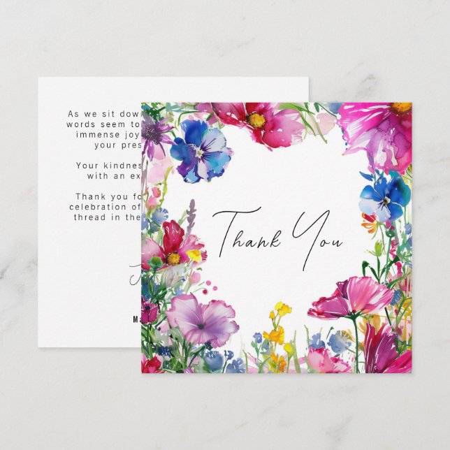 Thank you Meadow Blooms Collection Card (Front/Back)