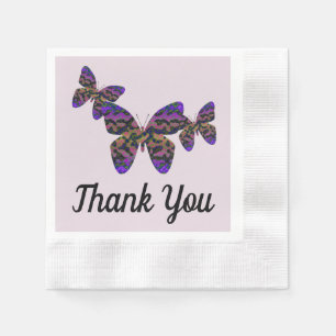 Thank You Meal Colorful Butterflies Appreciation Napkins