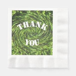 Thank You Meal Green Swirl Abstract Appreciation Napkins