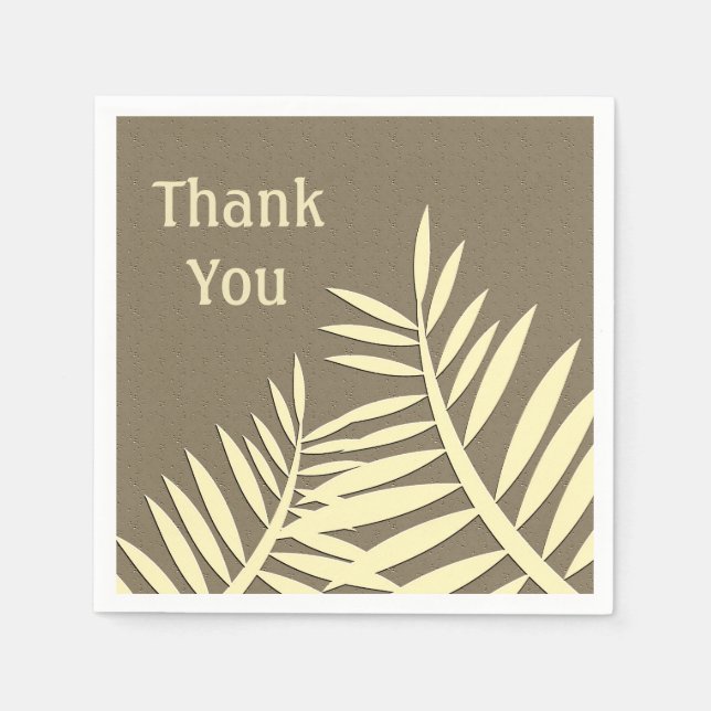 Thank You Meal Leaf Silhouette Appreciation Napkins (Front)