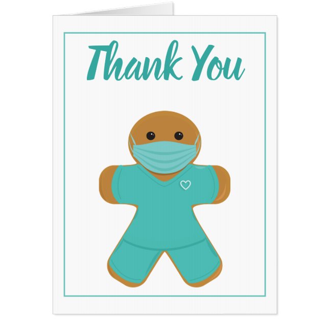 Thank You Medical Nurse Doctor Gingerbread Card (Front)