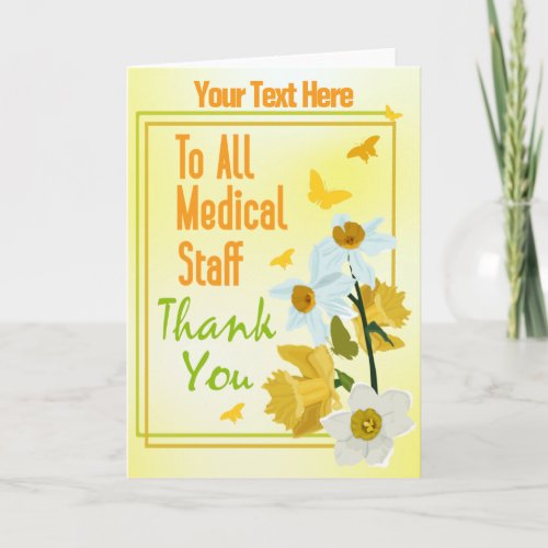 Thank You Medical Staff Personalize Option Card