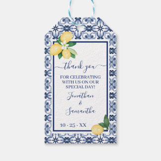 Thank you Mediterranean Lemon Wedding Shower Favor Gift Tags