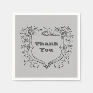 Thank You Medival Ornate Shield Appreciation Meal Napkins