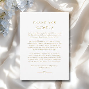 Thank you - Memorial After Funeral White Card