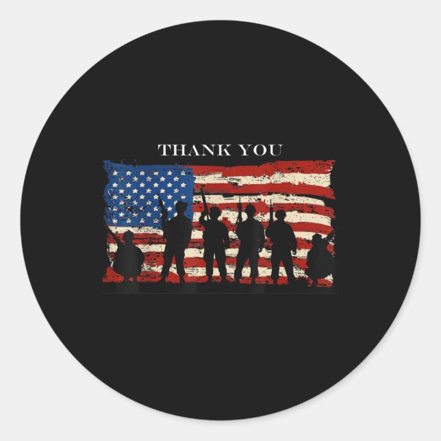 Thank You ! Memorial Day  Classic Round Sticker (Front)