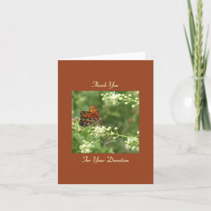 Thank You Memorial Donation, Orange Butterfly Note Card