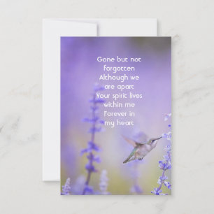 Thank you Memorial Funeral Celebration of Life Card