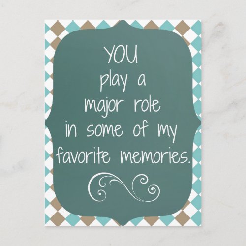 Thank You Memories Quote Postcard