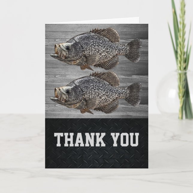 Thank You Men's Crappie Fishing Rustic Sports (Front)