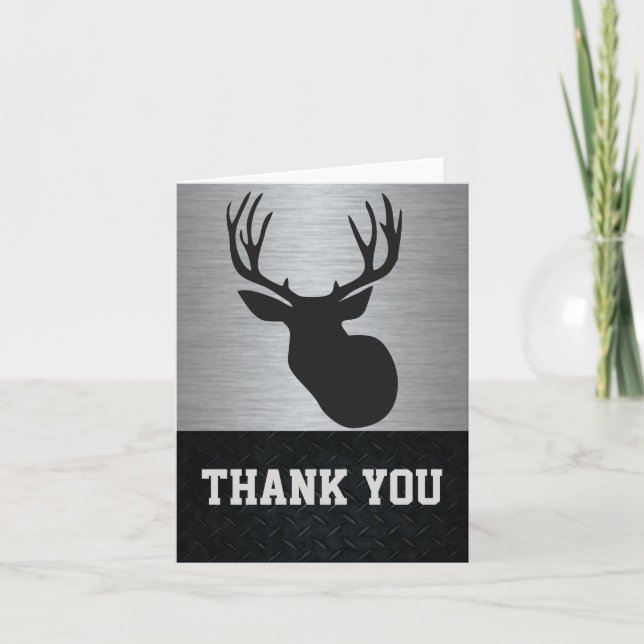Thank You Men's Deer Hunting Note Card (Front)