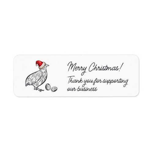 Thank You  Merry Christmas  Quail Egg Carton Label