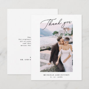 Thank You Message Wedding Couple Photo Card