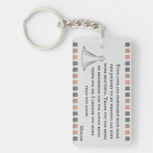Thank you message with wedding memories photo keychain