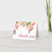 Thank You Mexican Fiesta Flowers Black Folded Card (Front)