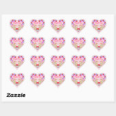 Thank You Mexican Flowers Pink Quinceanera Party Heart Sticker (Sheet)