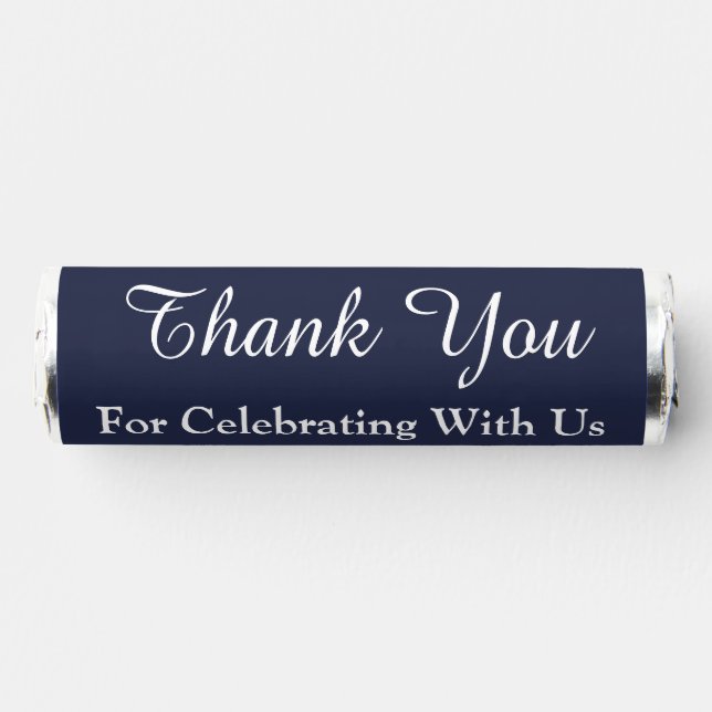 Thank You Midnight Blue White Names Nautical Breath Savers® Mints (Front)