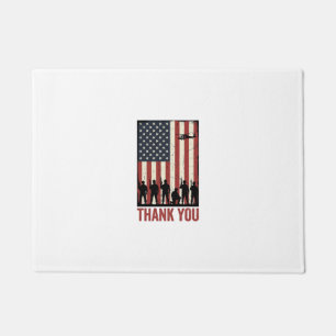 Thank You Military American Flag Shirt Design_1 Doormat