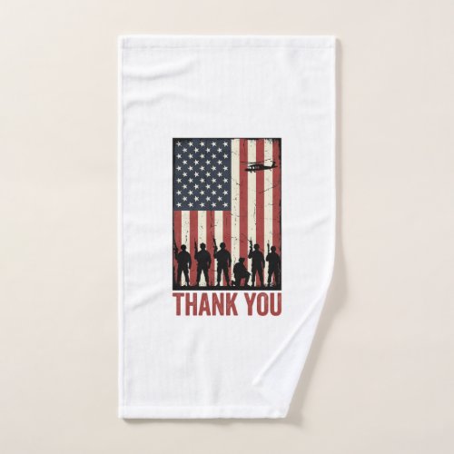 Thank You Military American Flag Shirt Design_1 Hand Towel