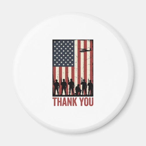 Thank You Military American Flag Shirt Design_1 Magnet