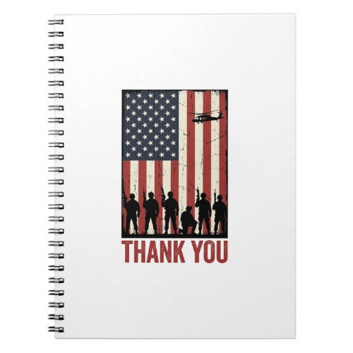 Thank You Military American Flag Shirt Design_1 Notebook