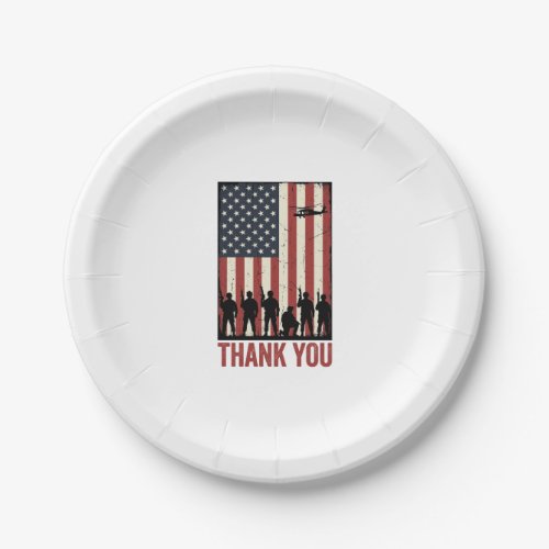 Thank You Military American Flag Shirt Design_1 Paper Plates