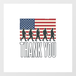 Thank You Military Flag Silhouette Vintage Shirt D Floor Decals
